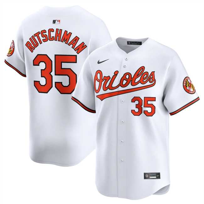 Men%27s Baltimore Orioles #35 Adley Rutschman White 2024 Home Limited Stitched Jersey Dzhi